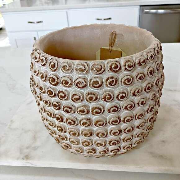 NEW! ORNATE BUDDAH CEMENT PLANTER POT ZEN - Picture 3 of 5